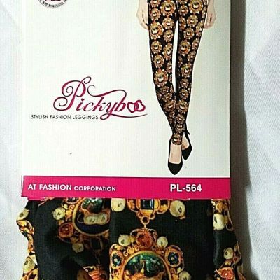 PICKYBOO PRINT STYLISH FASHION LEGGINGS SZ REGULAR 90-180LBS PL-564 NIP